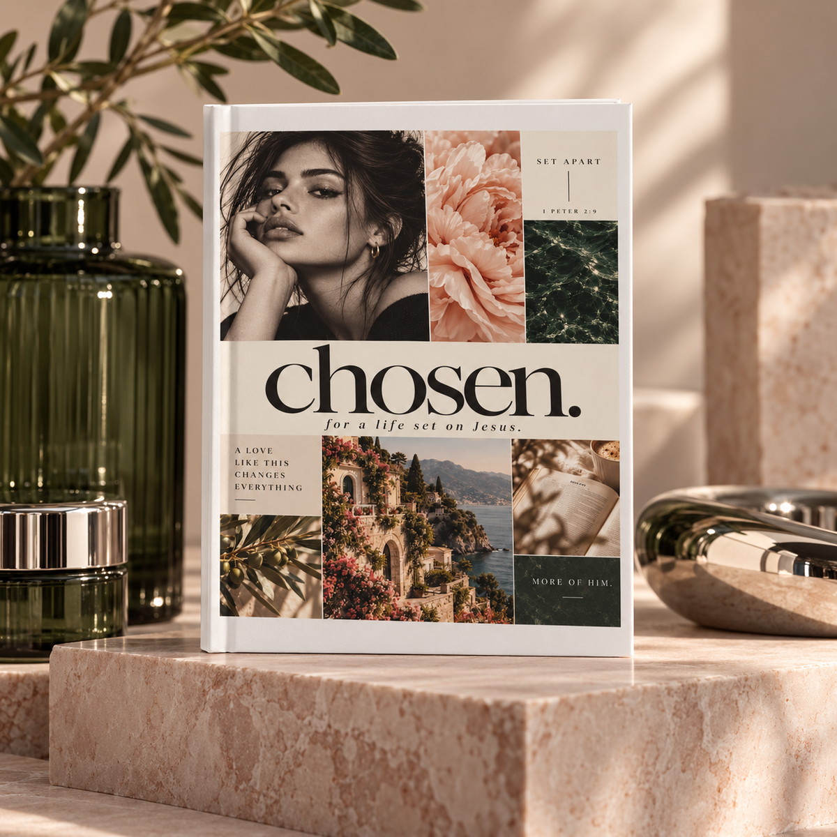 Chosen Hardcover Journal — Christian Inspirational Lined Notebook  ‘His presence changes everything’