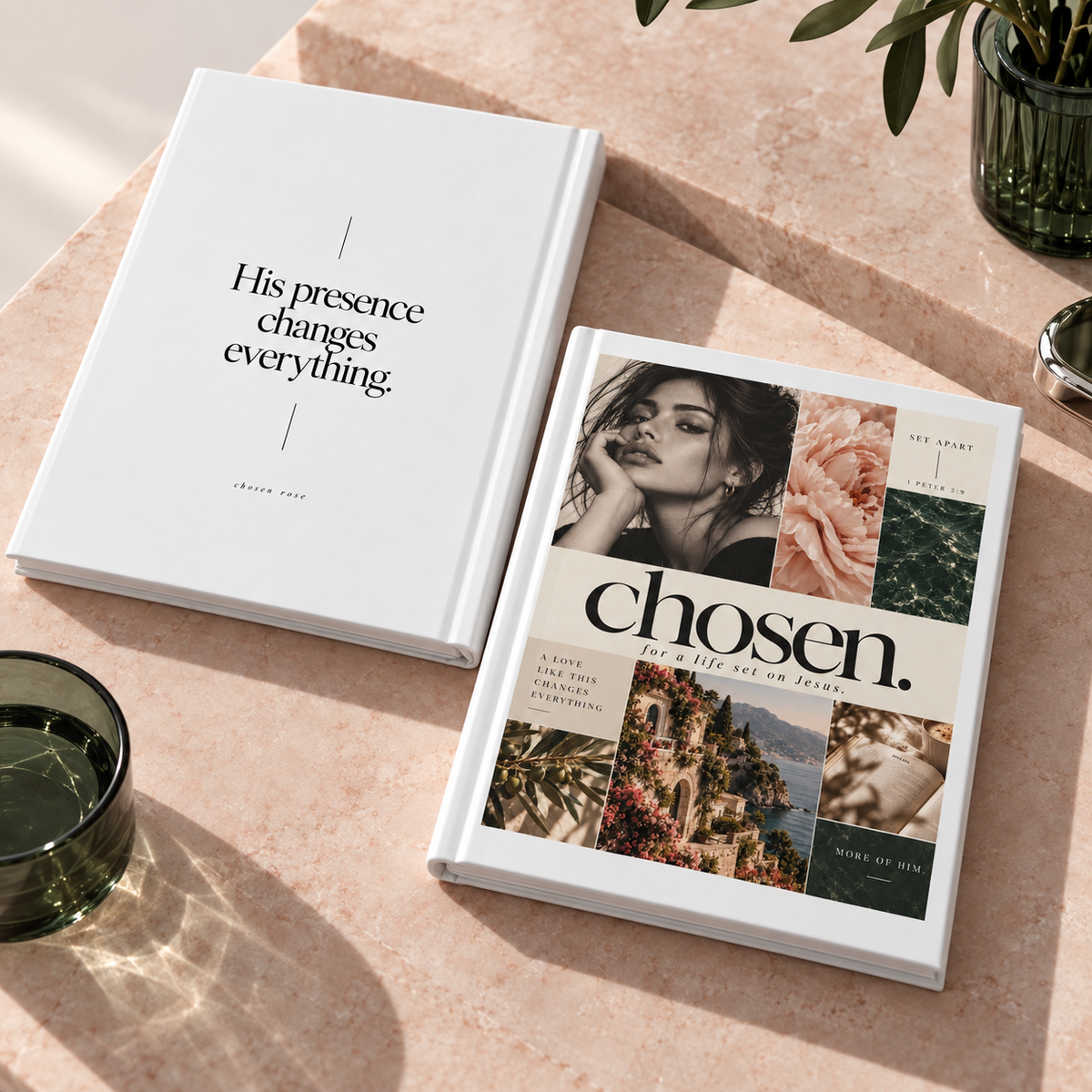 Chosen Hardcover Journal — Christian Inspirational Lined Notebook  ‘His presence changes everything’